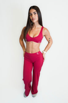 Soft Touch Rouge Scoop Bra & Flared Trousers Two Piece Set