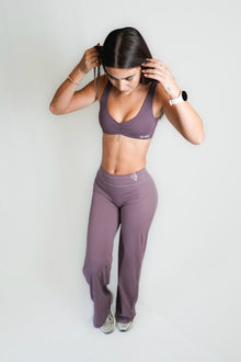 Soft Touch Berry Scoop Bra & Flared Trousers Two Piece Set