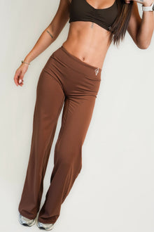 Soft Touch Mocha Scoop Bra & Flared Trousers Two Piece Set